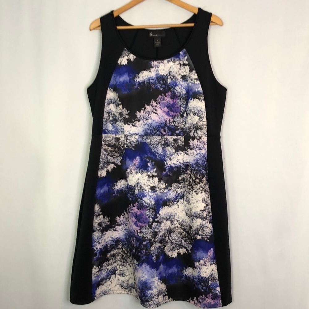 LANE BRYANT Women Black/Blue Sleeveless Stretchy Casual Dress Size 18